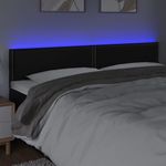 Casa si Gradina - Mobilier - Paturi si accesorii - Accesorii paturi - Tablie de pat cu LED, negru, 180x5x78/88 cm, piele ecologica - Infinity.ro