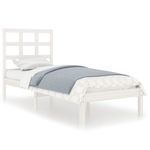 Casa si Gradina - Mobilier - Paturi si accesorii - Paturi - Cadru de pat mic single, alb, 90x200 cm, lemn masiv - Infinity.ro