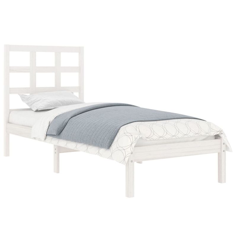 Casa si Gradina - Mobilier - Paturi si accesorii - Paturi - Cadru de pat mic single, alb, 90x200 cm, lemn masiv - Infinity.ro
