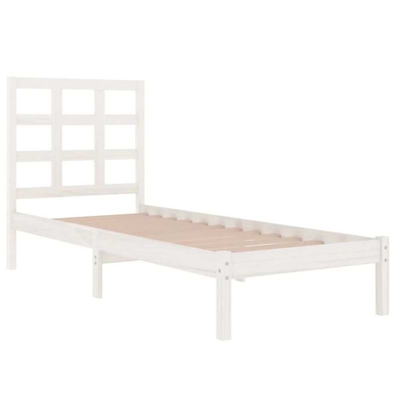 Casa si Gradina - Mobilier - Paturi si accesorii - Paturi - Cadru de pat mic single, alb, 90x200 cm, lemn masiv - Infinity.ro