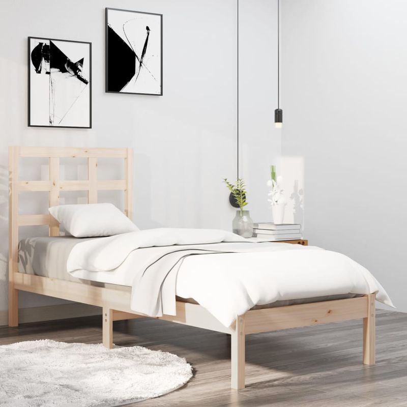 Casa si Gradina - Mobilier - Paturi si accesorii - Paturi - Cadru de pat mic single, 90x200 cm, lemn masiv - Infinity.ro