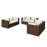 Casa si Gradina - Gradina si terasa - Mobilier exterior - Seturi mobila gradina - Set mobilier de gradina cu perne, 6 piese, maro, poliratan - Infinity.ro