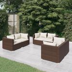 Casa si Gradina - Gradina si terasa - Mobilier exterior - Seturi mobila gradina - Set mobilier de gradina cu perne, 6 piese, maro, poliratan - Infinity.ro