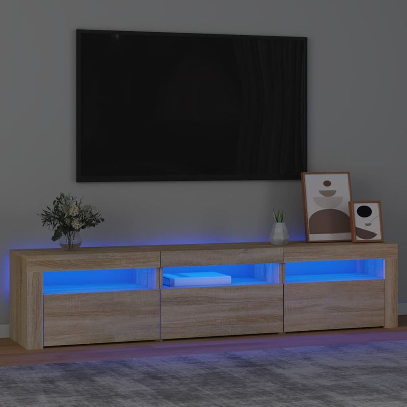 Casa si Gradina - Mobilier - Comode si corpuri - Comode - Comoda TV cu lumini LED, stejar sonoma, 180x35x40 cm - Infinity.ro