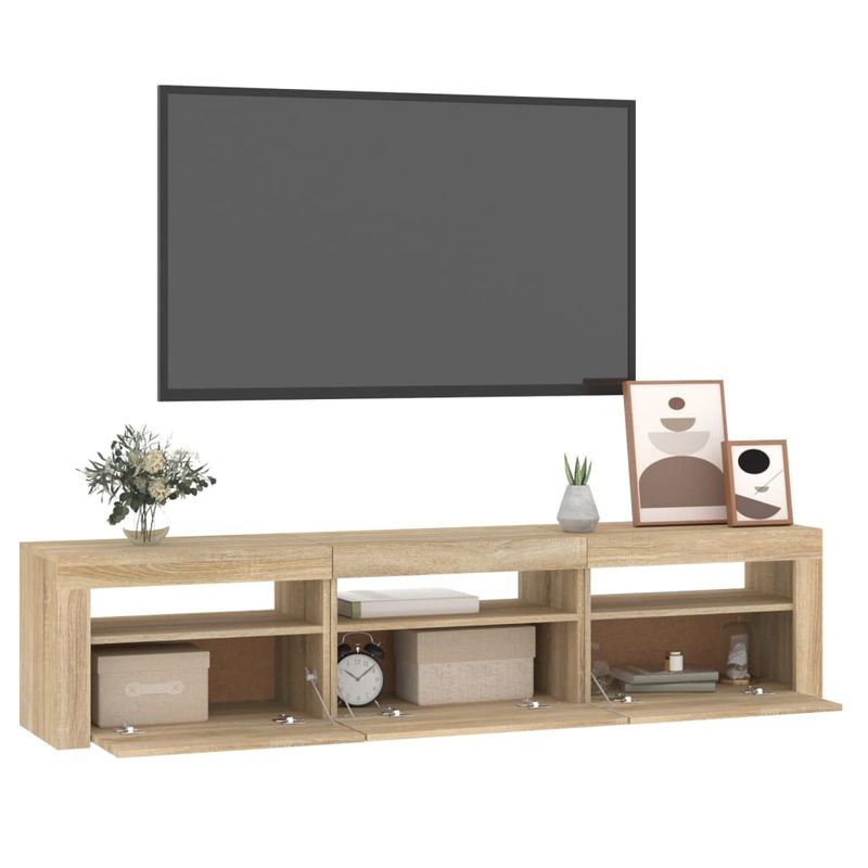 Casa si Gradina - Mobilier - Comode si corpuri - Comode - Comoda TV cu lumini LED, stejar sonoma, 180x35x40 cm - Infinity.ro