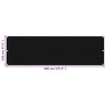 Casa si Gradina - Gradina si terasa - Umbrele si pavilioane - Umbrele - Prelata pentru balcon din HDPE , negru, 120x400 cm, HDPE - Infinity.ro