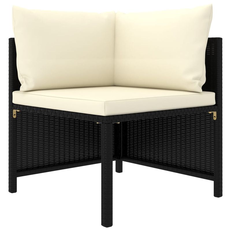 Casa si Gradina - Gradina si terasa - Mobilier exterior - Seturi mobila gradina - Set mobilier de gradina cu perne, 6 piese, negru, poliratan - Infinity.ro