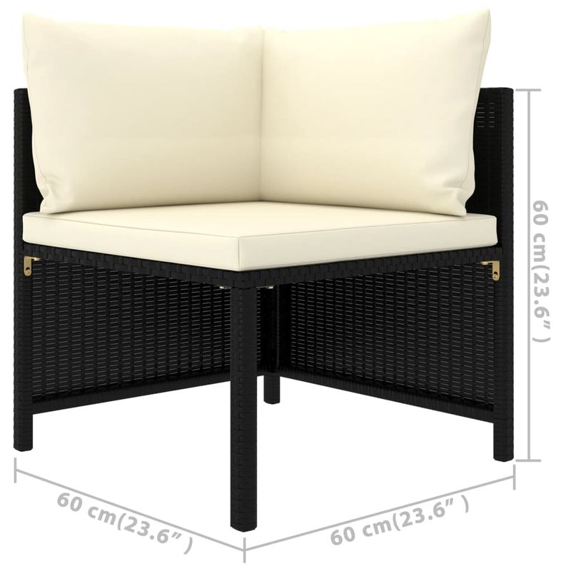 Casa si Gradina - Gradina si terasa - Mobilier exterior - Seturi mobila gradina - Set mobilier de gradina cu perne, 6 piese, negru, poliratan - Infinity.ro
