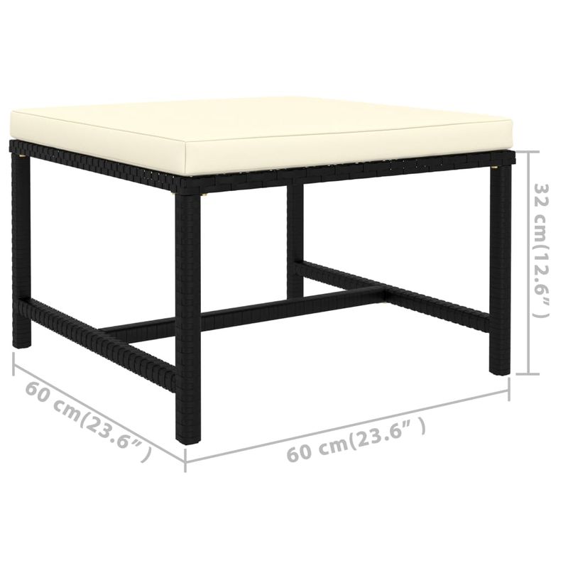 Casa si Gradina - Gradina si terasa - Mobilier exterior - Seturi mobila gradina - Set mobilier de gradina cu perne, 6 piese, negru, poliratan - Infinity.ro