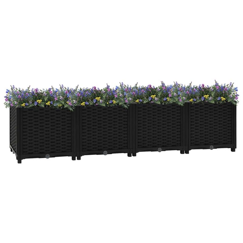 Casa si Gradina - Gradinarit si plante - Plante si ghivece - Ghivece si suporturi - Strat inaltat, 160x40x38 cm, polipropilena, negru - Infinity.ro