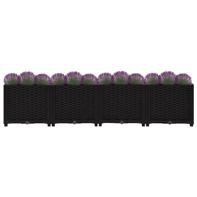 Casa si Gradina - Gradinarit si plante - Plante si ghivece - Ghivece si suporturi - Strat inaltat, 160x40x38 cm, polipropilena, negru - Infinity.ro