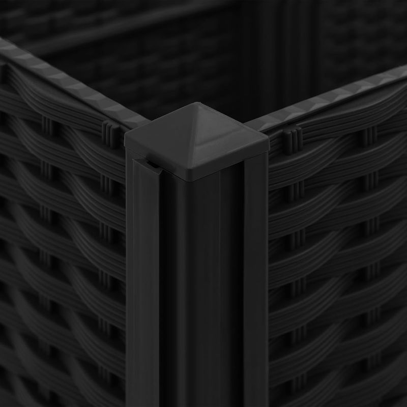 Casa si Gradina - Gradinarit si plante - Plante si ghivece - Ghivece si suporturi - Strat inaltat, 160x40x38 cm, polipropilena, negru - Infinity.ro