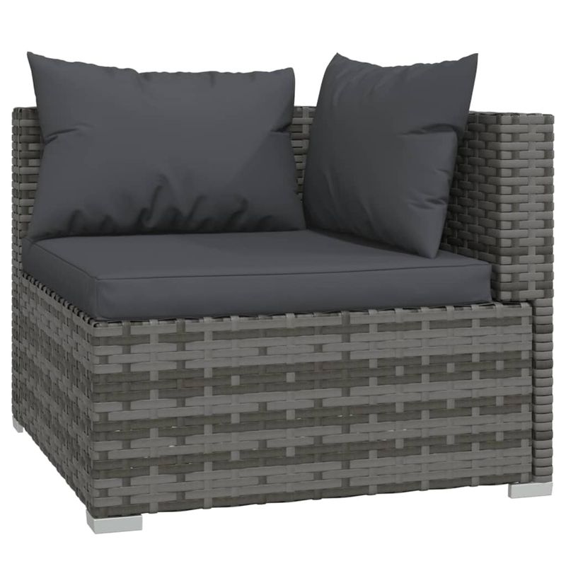 Casa si Gradina - Gradina si terasa - Mobilier exterior - Seturi mobila gradina - Set mobilier de gradina cu perne, 9 piese, gri, poliratan - Infinity.ro