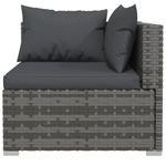 Casa si Gradina - Gradina si terasa - Mobilier exterior - Seturi mobila gradina - Set mobilier de gradina cu perne, 9 piese, gri, poliratan - Infinity.ro