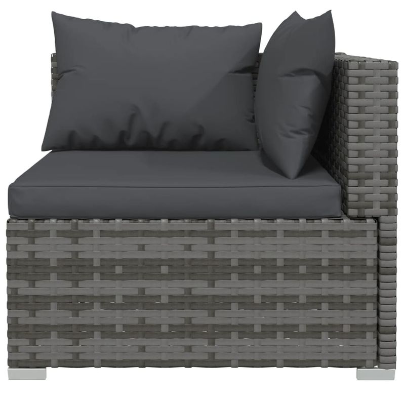 Casa si Gradina - Gradina si terasa - Mobilier exterior - Seturi mobila gradina - Set mobilier de gradina cu perne, 9 piese, gri, poliratan - Infinity.ro
