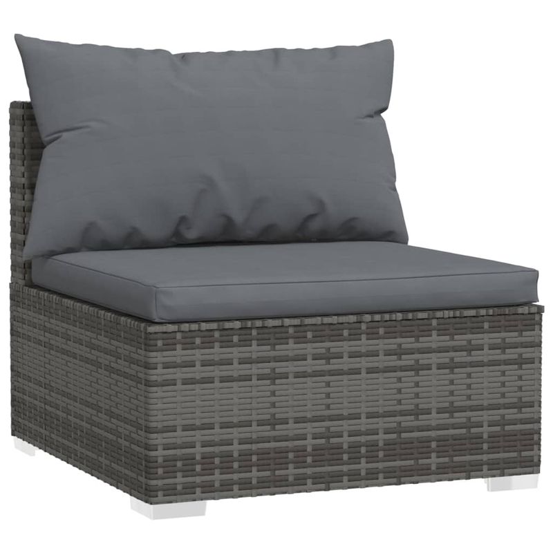 Casa si Gradina - Gradina si terasa - Mobilier exterior - Seturi mobila gradina - Set mobilier de gradina cu perne, 9 piese, gri, poliratan - Infinity.ro