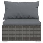 Casa si Gradina - Gradina si terasa - Mobilier exterior - Seturi mobila gradina - Set mobilier de gradina cu perne, 9 piese, gri, poliratan - Infinity.ro