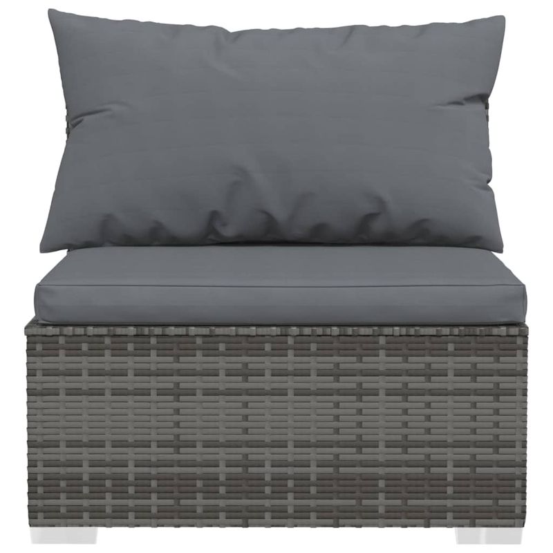 Casa si Gradina - Gradina si terasa - Mobilier exterior - Seturi mobila gradina - Set mobilier de gradina cu perne, 9 piese, gri, poliratan - Infinity.ro