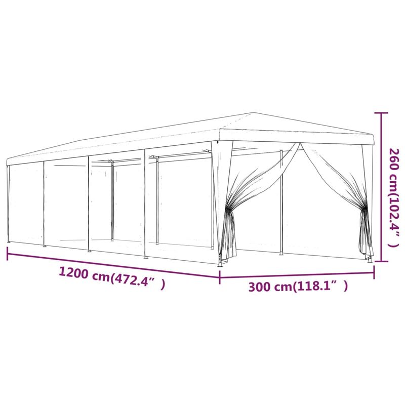 Casa si Gradina - Gradina si terasa - Umbrele si pavilioane - Pavilioane - Cort pliabil de petrecere cu , albastru, 3x12 m HDPE - Infinity.ro