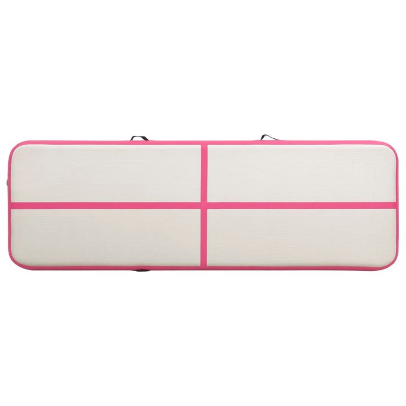 Sport si Outdoor - Fitness - Accesorii fitness - Saltele fitness - Saltea gimnastica gonflabila cu pompa roz 400x100x20 cm PVC - Infinity.ro