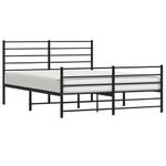 Casa si Gradina - Mobilier - Paturi si accesorii - Paturi - Cadru de pat metalic cu tablie, negru, 140x200 cm - Infinity.ro