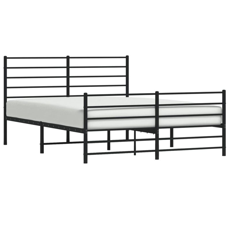 Casa si Gradina - Mobilier - Paturi si accesorii - Paturi - Cadru de pat metalic cu tablie, negru, 140x200 cm - Infinity.ro