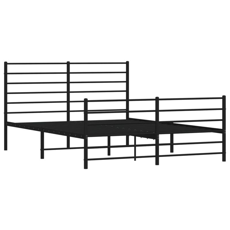 Casa si Gradina - Mobilier - Paturi si accesorii - Paturi - Cadru de pat metalic cu tablie, negru, 140x200 cm - Infinity.ro