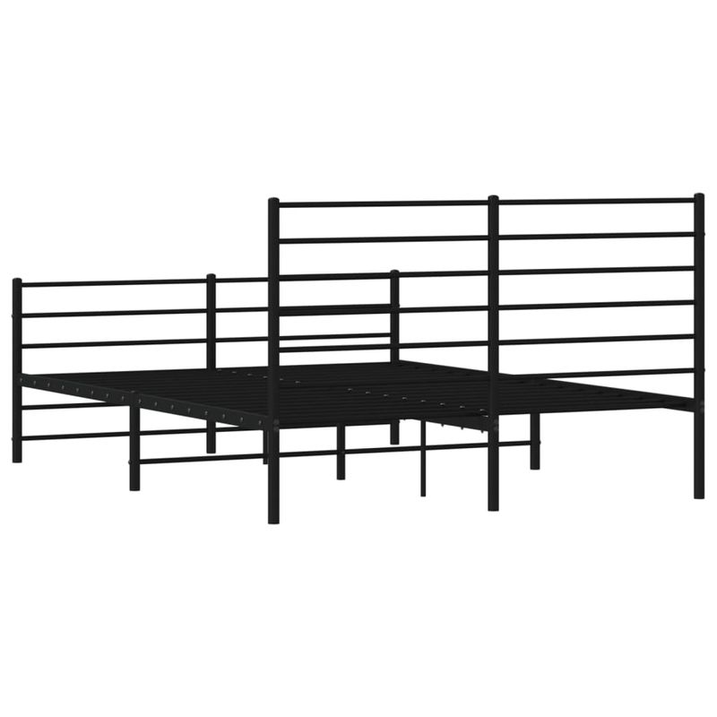 Casa si Gradina - Mobilier - Paturi si accesorii - Paturi - Cadru de pat metalic cu tablie, negru, 140x200 cm - Infinity.ro
