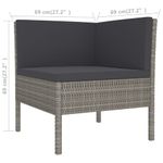 Casa si Gradina - Gradina si terasa - Mobilier exterior - Seturi mobila gradina - Set mobilier de gradina cu perne, 12 piese, gri, poliratan - Infinity.ro