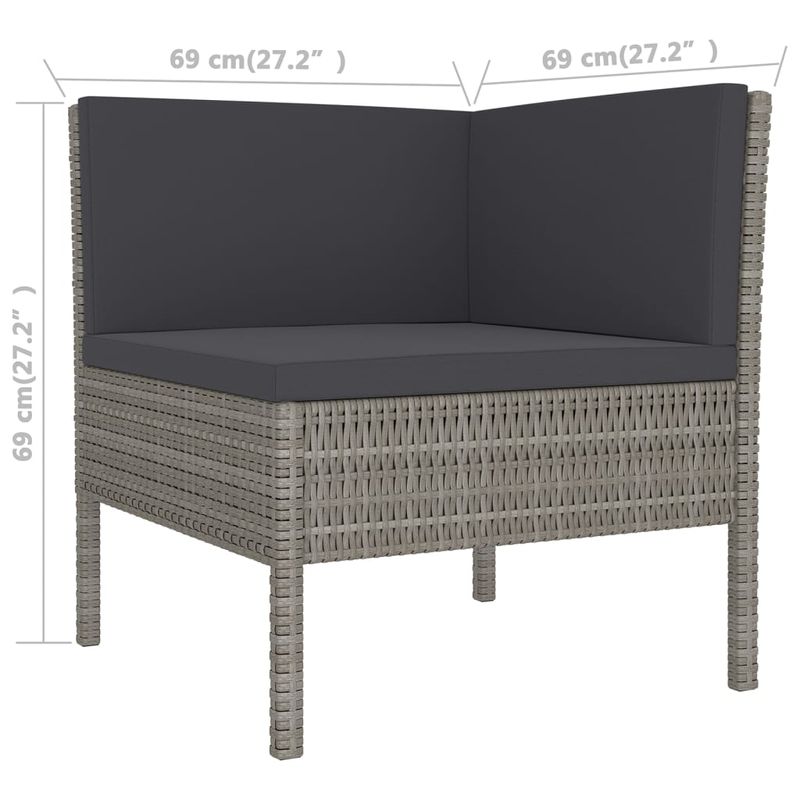 Casa si Gradina - Gradina si terasa - Mobilier exterior - Seturi mobila gradina - Set mobilier de gradina cu perne, 12 piese, gri, poliratan - Infinity.ro