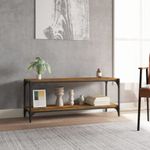 Casa si Gradina - Mobilier - Comode si corpuri - Comode - Comoda TV, stejar fumuriu, 100x33x41 cm, lemn prelucrat si otel - Infinity.ro