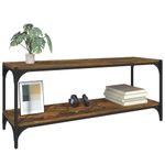 Casa si Gradina - Mobilier - Comode si corpuri - Comode - Comoda TV, stejar fumuriu, 100x33x41 cm, lemn prelucrat si otel - Infinity.ro