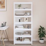 Casa si Gradina - Mobilier - Biblioteci si rafturi - Biblioteci - Biblioteca, alb, 80x35x183 cm, lemn masiv de pin - Infinity.ro