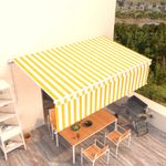 Casa si Gradina - Gradina si terasa - Umbrele si pavilioane - Umbrele - Copertina retractabila manual cu stor, galben&alb, 5x3 m - Infinity.ro