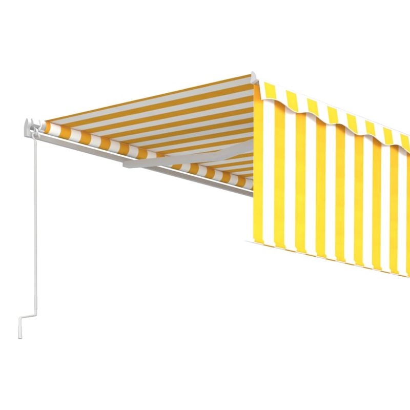 Casa si Gradina - Gradina si terasa - Umbrele si pavilioane - Umbrele - Copertina retractabila manual cu stor, galben&alb, 5x3 m - Infinity.ro