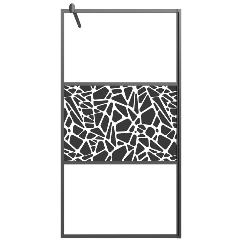 Casa si Gradina - Sanitare - Cazi si cabine de dus - Paravane si usi - Paravan de dus walk-in negru 100x195 cm sticla ESG model piatra - Infinity.ro