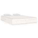 Casa si Gradina - Mobilier - Paturi si accesorii - Paturi - Cadru de pat dublu, alb, 135x190 cm, lemn masiv - Infinity.ro