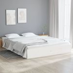 Casa si Gradina - Mobilier - Paturi si accesorii - Paturi - Cadru de pat dublu, alb, 135x190 cm, lemn masiv - Infinity.ro