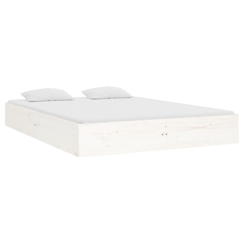 Casa si Gradina - Mobilier - Paturi si accesorii - Paturi - Cadru de pat dublu, alb, 135x190 cm, lemn masiv - Infinity.ro