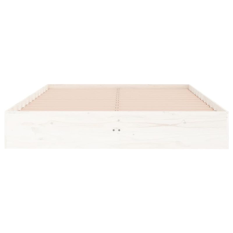 Casa si Gradina - Mobilier - Paturi si accesorii - Paturi - Cadru de pat dublu, alb, 135x190 cm, lemn masiv - Infinity.ro