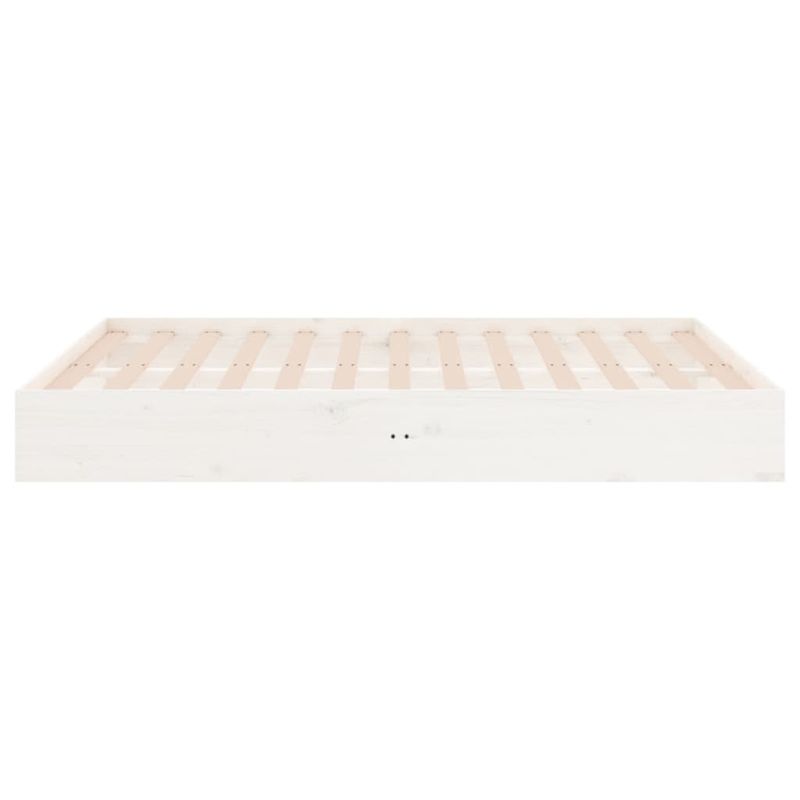 Casa si Gradina - Mobilier - Paturi si accesorii - Paturi - Cadru de pat dublu, alb, 135x190 cm, lemn masiv - Infinity.ro