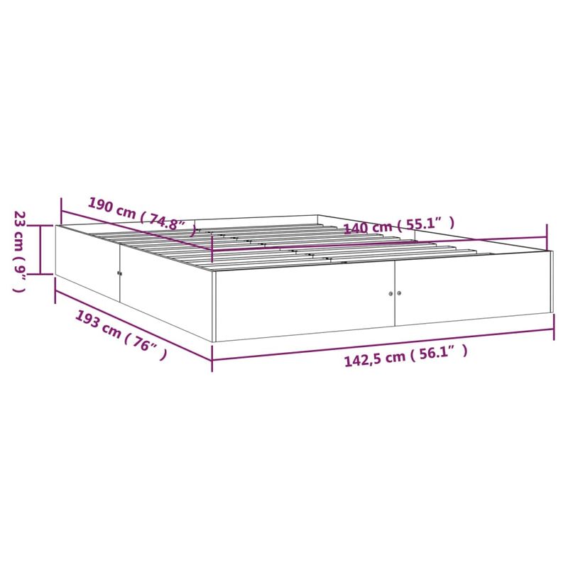 Casa si Gradina - Mobilier - Paturi si accesorii - Paturi - Cadru de pat, 140x190 cm, lemn masiv de pin - Infinity.ro