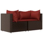 Casa si Gradina - Gradina si terasa - Mobilier exterior - Canapele si fotolii gradina - Set mobilier de gradina cu perne, 3 piese, maro, poliratan - Infinity.ro