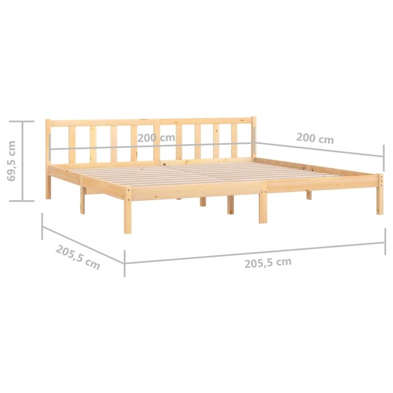 Casa si Gradina - Mobilier - Paturi si accesorii - Paturi - Cadru de pat, 200x200 cm, lemn masiv de pin - Infinity.ro