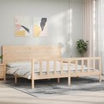 Casa si Gradina - Mobilier - Paturi si accesorii - Paturi - Cadru de pat cu tablie, lemn masiv de pin - Infinity.ro