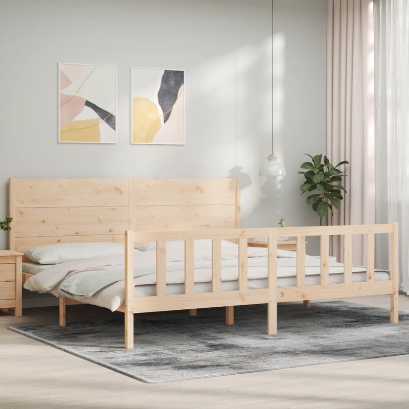 Casa si Gradina - Mobilier - Paturi si accesorii - Paturi - Cadru de pat cu tablie, lemn masiv de pin - Infinity.ro