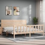 Casa si Gradina - Mobilier - Paturi si accesorii - Paturi - Cadru de pat cu tablie, lemn masiv de pin - Infinity.ro