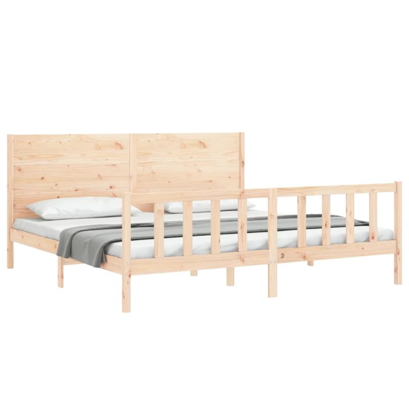 Casa si Gradina - Mobilier - Paturi si accesorii - Paturi - Cadru de pat cu tablie, lemn masiv de pin - Infinity.ro