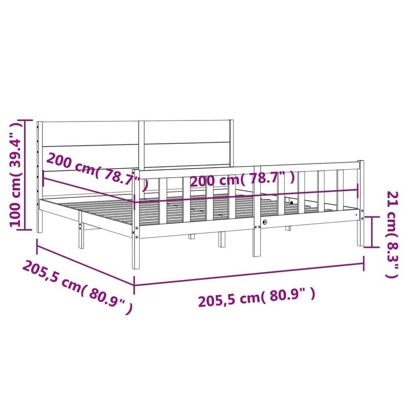 Casa si Gradina - Mobilier - Paturi si accesorii - Paturi - Cadru de pat cu tablie, lemn masiv de pin - Infinity.ro