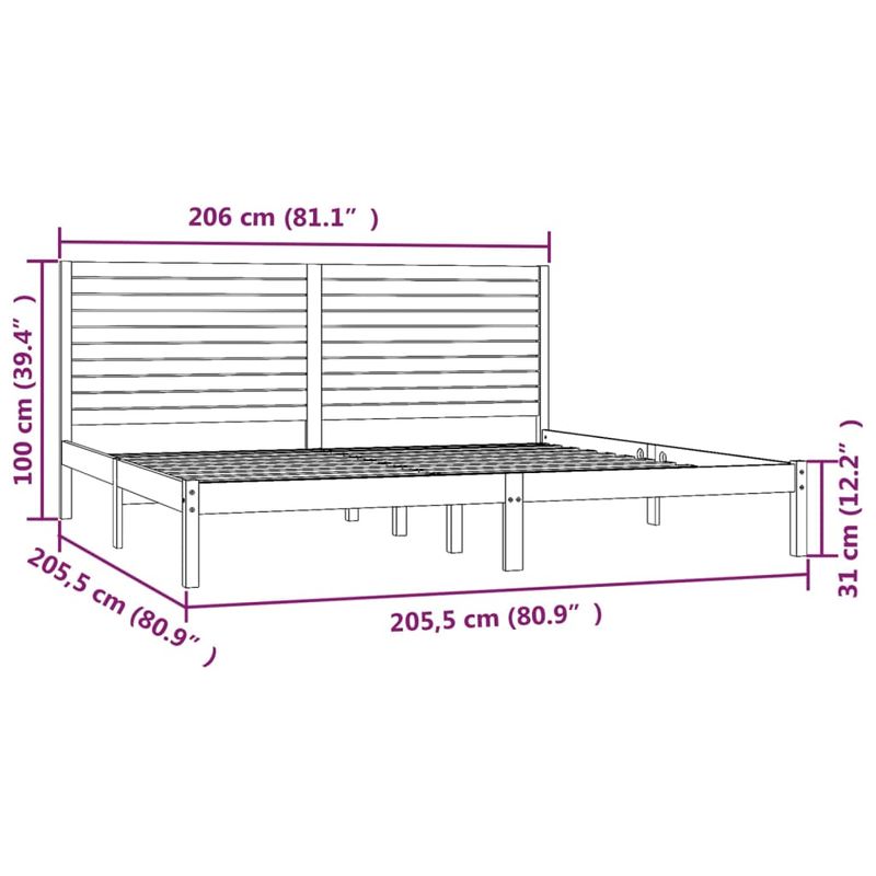 Casa si Gradina - Mobilier - Paturi si accesorii - Paturi - Cadru de pat mic single, 200x200 cm, lemn masiv - Infinity.ro